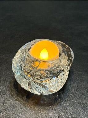 Vintage Clear Glass Strawberry Votive Candle Holder Tea Light